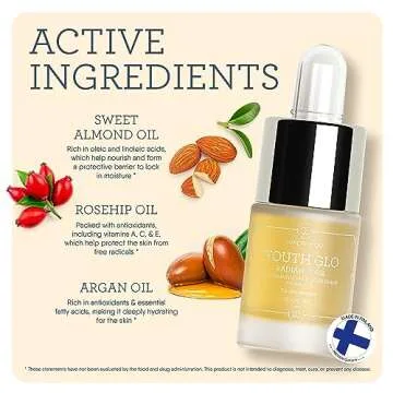 Supermood Youth Glo Face Oil - Radiance Rosehip Oil and Lingonberry Seed Oil, Lightweight and Hydrating Facial Oil, Face Oil for Women, All Natural Facial Skincare for Smooth and Youthful Skin