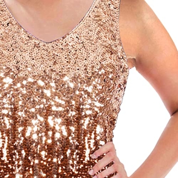 MANER Women's Sparkly V-Neck Sequin Dress for Parties