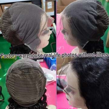 Lemoda 210% Density 13x6 Water Wave Full Lace Frontal Virgin Human Hair Wigs Deep Wave 13x6 HD Lace ...