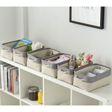 TheWarmHome Collapsible Storage Bins with Rope Handles