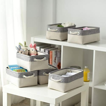 TheWarmHome Collapsible Storage Bins with Rope Handles