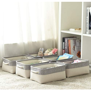 TheWarmHome Collapsible Storage Bins with Rope Handles