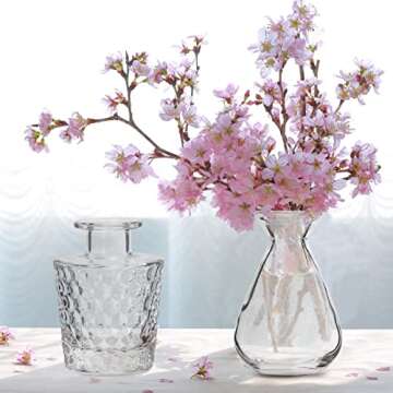 RUCKACE Small Clear Bud Vases Bulk 12 Pack Mini Flower Glass Vases for Centerpiece Table Wedding Decorations Home Decor Party(Transparent)