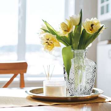 RUCKACE Small Clear Bud Vases Bulk 12 Pack Mini Flower Glass Vases for Centerpiece Table Wedding Decorations Home Decor Party(Transparent)