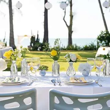 RUCKACE Small Clear Bud Vases Bulk 12 Pack Mini Flower Glass Vases for Centerpiece Table Wedding Decorations Home Decor Party(Transparent)