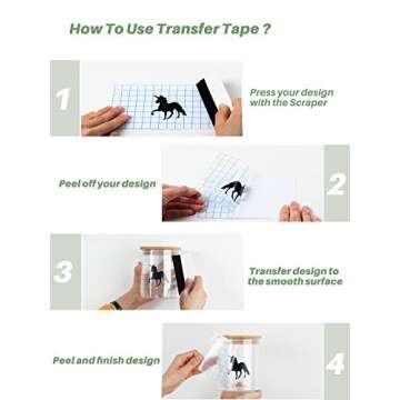 JARLINK Vinyl Transfer Paper Tape, 12'' x 50 Feet Transfer Tape Roll with Blue Alignment Grid for Self Adhesive Vinyl, Clear Medium Tack Tape for Windows, Walls, Stickers, Decals