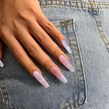 YOSOMK Long Glossy Press On Nails for Women and Girls