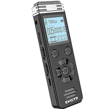 40GB Digital Voice Recorder Recording Device: Audio Recorder with Playback Perfect for Meetings Lectures, EVISTR Magnetic Call Recorder, 55 Hours Continuous Recording & 400 Hours Recording Capacity