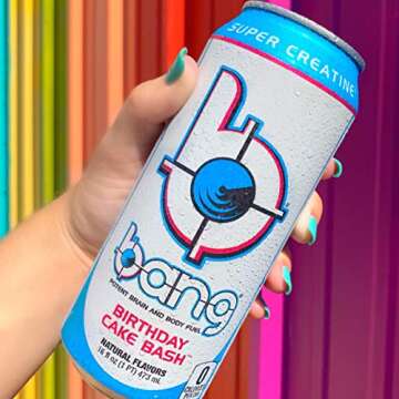 Bang Energy Birthday Cake Bash, Sugar-Free Energy Drink, 16-Ounce (Pack of 12)