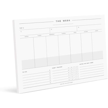 Bliss Collections Minimalist Weekly Planner | 50 Sheets, Task & Habit Tracker, 8.5x11