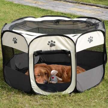 Mile High Life | Foldable Dog Playpen | Portable Dog Crate w Removable Shade Cover | Dog Kennel Indoor/Outdoor w Carry Case | Pen Tent for Dog/Cat/Rabbit(Gray, Small (29"x29"x17"))