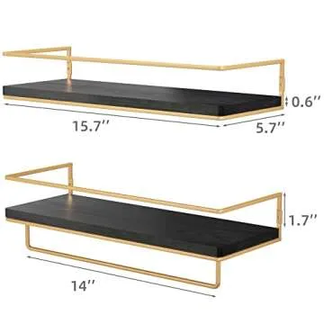 Stylish ZGO Floating Shelves with Towel Rack for Home Decor