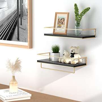 Stylish ZGO Floating Shelves with Towel Rack for Home Decor