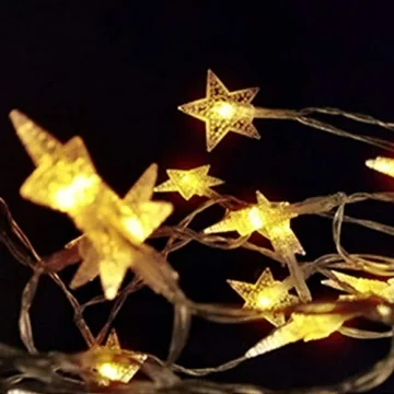 20 LED Twinkle Star String Lights Battery Operated Warm White