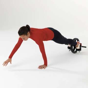 Lifeline Power Wheel for At Home Full Body Functional Fitness Strength including Abs & Core, Lower Body and Upper Body with Foot Straps for More Workout Options , Black