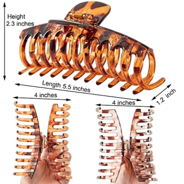 Accglory 5.5 Inch Jumbo Claw Clips for Thick Hair