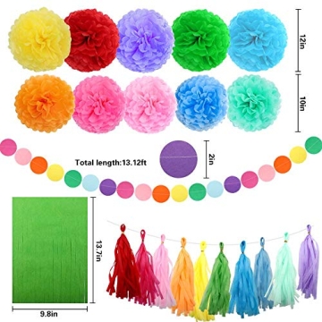 ZJHAI Rainbow Party Decorations Set for Birthday Joy