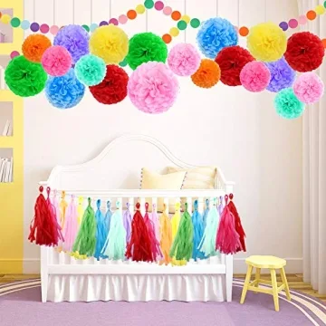 ZJHAI Rainbow Party Decorations Set for Birthday Joy