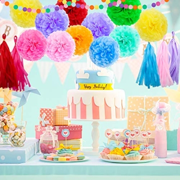 ZJHAI Rainbow Party Decorations Set for Birthday Joy