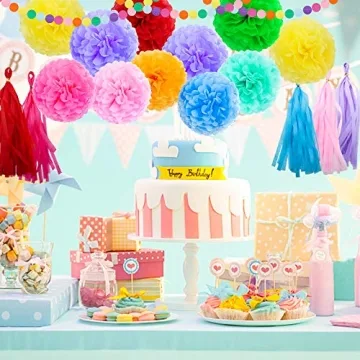 ZJHAI Rainbow Party Decorations Set for Birthday Joy