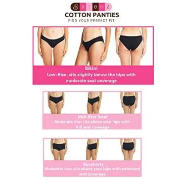 ESTEEZ Large White Underwear Low Rise Cotton Bikini Panties for Women - Ropa Interior de Algodón para Mujer Ladies Panties Pack (EX804253-WHITE-6PK-L)