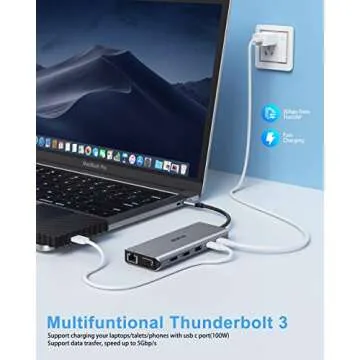 14 in 1 USB-C Docking Station - Dual Monitor Laptop Dock with 2 HDMI, VGA, 5 USB, SD/TF for Dell/Surface/HP/Lenovo Laptops