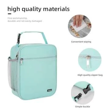 Lunch box Lunch bag for men women Insulated Lunchbox Lunch bags for Work Picnic Travel (baby blue)