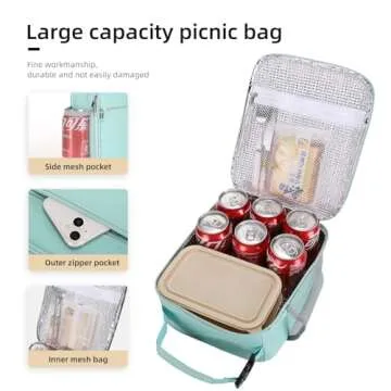 Lunch box Lunch bag for men women Insulated Lunchbox Lunch bags for Work Picnic Travel (baby blue)