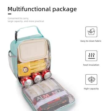 Lunch box Lunch bag for men women Insulated Lunchbox Lunch bags for Work Picnic Travel (baby blue)