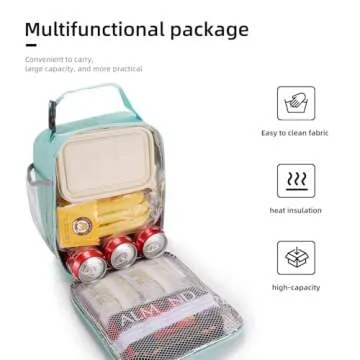 Lunch box Lunch bag for men women Insulated Lunchbox Lunch bags for Work Picnic Travel (baby blue)