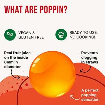 Mango INSPIRE FOOD Popping Boba Pearls for Bubble Tea | 1 lb Packs | 100% Vegan & Gluten Free Bursting Pearls | Lower Sugar & Real Fruit Juice for Teas, Shakes, Dessert, Smoothies