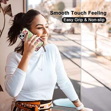 Hibiscus Phone Case Compatible with iPhone 13 6.1 Inch - Shockproof Protective TPU Cute Flower Printed iPhone Case Designed for iPhone 13 Case for Men Girls Women