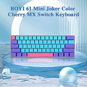 BOYI 60% Wired Mechanical Gaming Keyboard - 61 Mini RGB Cherry MX Switch PBT Keycaps NKRO