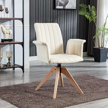 KINWELL Mid Century Modern Desk Chair No Wheels