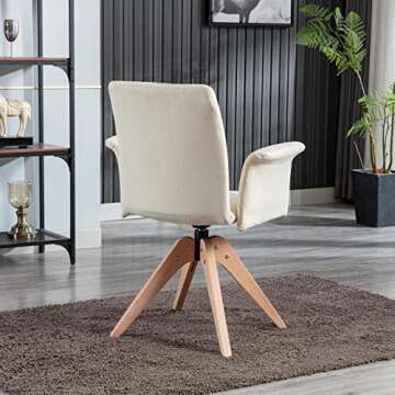 KINWELL Mid Century Modern Desk Chair No Wheels