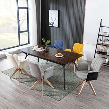 KINWELL Mid Century Modern Desk Chair No Wheels