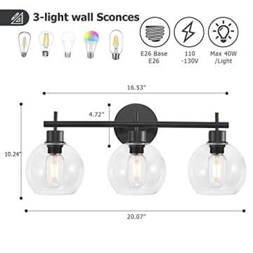 Seteline 3 Light Vanity Lights - Stylish & Versatile Lighting