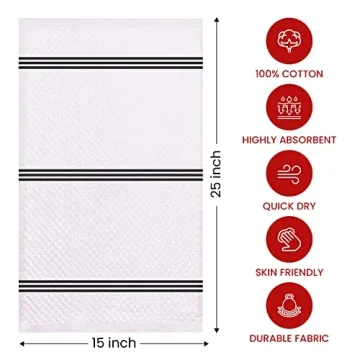Premium 100% Cotton Kitchen Towels Pack of 3