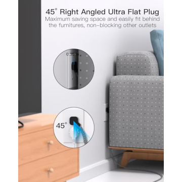 6 Outlet Surge Protector Power Strip with USB Ports