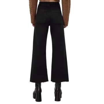 Supgoreou Women's Wide Leg Jeans High Waisted Stretchy Trendy Casual Versatile Work Denim Pants Trou...