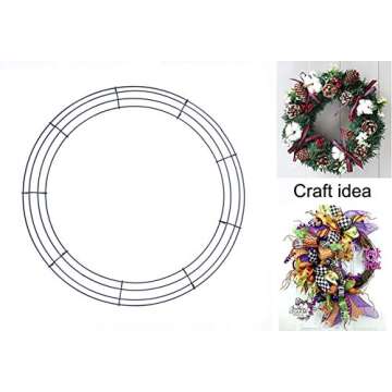 YYCRAFT 18 Inch Metal Floral Wreath Frame, Green（18",2 Pack）