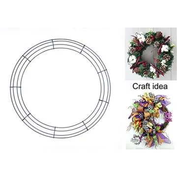 YYCRAFT 18 Inch Metal Floral Wreath Frame, Green（18",2 Pack）
