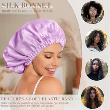 Satin Bonnet Silk Cap for Sleeping Natural & Curly Hair
