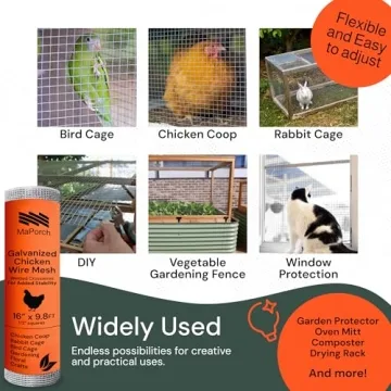 MAPORCH Galvanized Wire Mesh for Chicken Coops & More