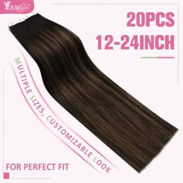 YoungSee 18 Inch Brown Balayage Tape in Extensions for Women
