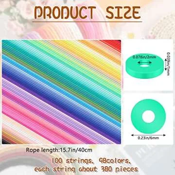 Jadive 38000 Pieces 100 Strands Polymer Clay Beads 6 mm Disk Flat Round Clay Disc Beads Handmade Loo...