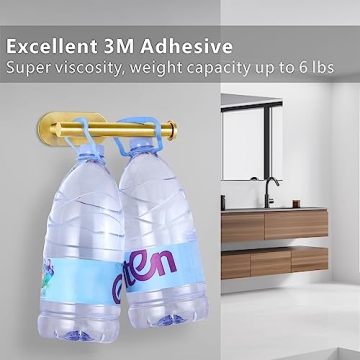 Toilet Paper Holder Self Adhesive, Eolax Toilet Roll Holder no Drilling for Bathroom Washroom, Tissue Roll Holders Wall Mount, 304 Stainless Steel (Gold)