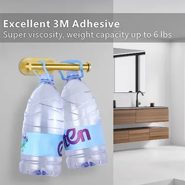 Toilet Paper Holder Self Adhesive, Eolax Toilet Roll Holder no Drilling for Bathroom Washroom, Tissue Roll Holders Wall Mount, 304 Stainless Steel (Gold)