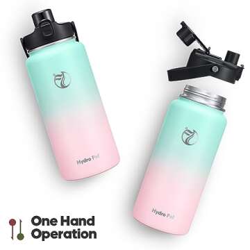 Half Gallon Insulated Water Bottle with 2-in-1 Lid (Chug Lid/Straw Lid), 64oz Double Walled Vacuum Stainless Steel Water Bottles, Water Jug with Straw, Wide Mouth Insulated Thermos