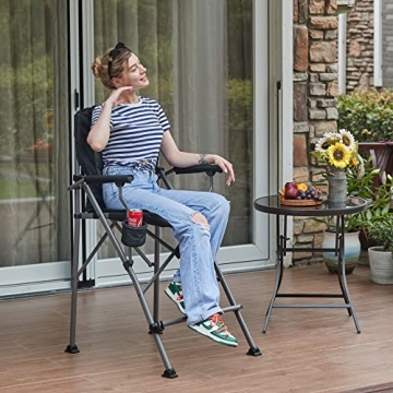 EVER ADVANCED Tall Directors Chair with Cup Holder 31-Inch